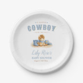 Little Cowboy Baby Shower Western Theme ペーパープレート (正面)