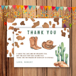 Little Cowboy Birthday Partyありがとう サンキューカード