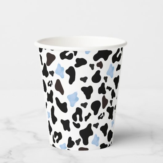 Little Cowboy Black and Blue Cow Pattern 紙コップ (正面)
