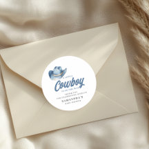 Little Cowboy Blue Western Boy Baby Shower 