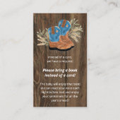 Little Cowboy Bootie Baby Shower Bookリクエスト エンクロージャーカード (正面)