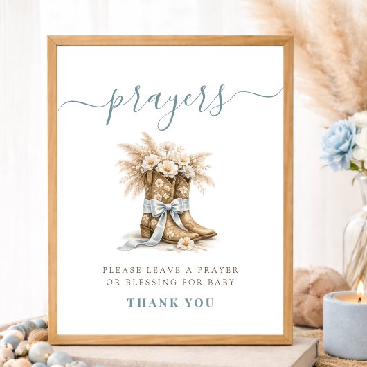 Little Cowboy Boots Baby Shower Prayers For Baby ポスター