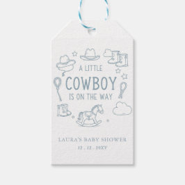 Little Cowboy Boy Baby Shower ギフトタグ
