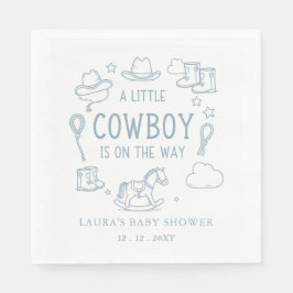 Little Cowboy Boy Baby Shower スタンダードランチョンナプキン