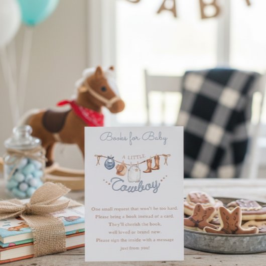 Little Cowboy Canyon Baby Shower Book Request エンクロージャーカード