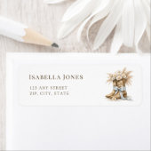 Little Cowboy Chic Boy Baby Shower Return Address ラベル (インサイチュ)