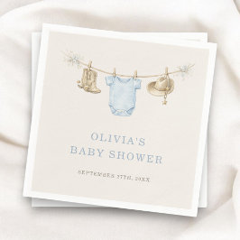 Little Cowboy Clothesline Baby Shower Party スタンダードカクテルナプキン