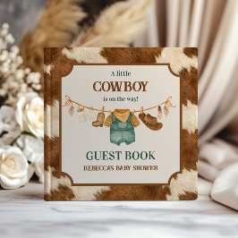 Little Cowboy Cow Western Clothesline Baby Shower ゲストブック