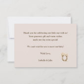 Little Cowboy Elegant Blue Bow Boy Baby Shower サンキューカード (裏面)