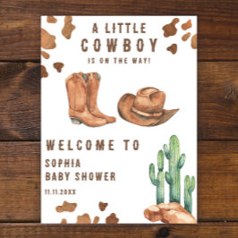Little Cowboy on the wayウェルカムベビーシャワー ポスター