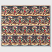 Little Cowboy Twirling Christmas Lights ラッピングペーパー (フラット)
