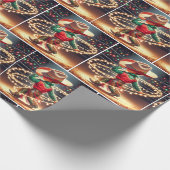 Little Cowboy Twirling Christmas Lights ラッピングペーパー (角)