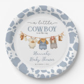 Little Cowboy Western Baby Shower ペーパープレート (正面)