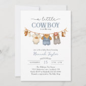 Little Cowboy Western Baby Shower 招待状 (正面)