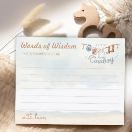 Little Cowboy Western Baby Shower Advice Card