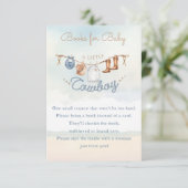 Little Cowboy Western Baby Shower Book Request エンクロージャーカード (スタンド正面)