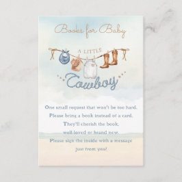 Little Cowboy Western Baby Shower Book Request エンクロージャーカード
