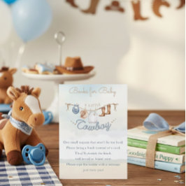 Little Cowboy Western Baby Shower Book Request エンクロージャーカード