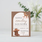  Little Cowboy Western Baby Shower Invitation ポストカード (スタンド正面)
