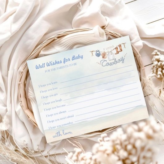 Little Cowboy Western Baby Shower Well Wishes 