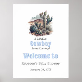 Little Cowboy Western Blue Boy Baby Showerへようこそ ポスター