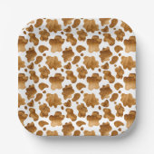 Little Cowboy WildWest Boy Baby Shower Cow Pattern ペーパープレート (正面)