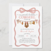 Little Cowgirl Baby Shower 招待状 (正面)