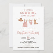 Little Cowgirl Baby Shower 招待状 (正面)