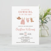 Little Cowgirl Baby Shower 招待状 (スタンド正面)