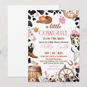 Little Cowgirl Baby Shower 招待状 (正面/裏面)