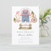 Little Cowgirl Baby Shower Invitation Girl 招待状 (スタンド正面)