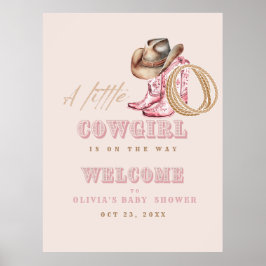  Little Cowgirl Baby Shower Party Welcome  ポスター