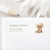 Little Cowgirl Chic Baby Shower Return Address ラベル (インサイチュ)
