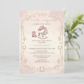 Little Cowgirl Is On The Way girl Baby Shower 招待状 (スタンド正面)