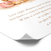 Little Cowgirl Pink Baby Shower Late Night Diapers ポスター (角)