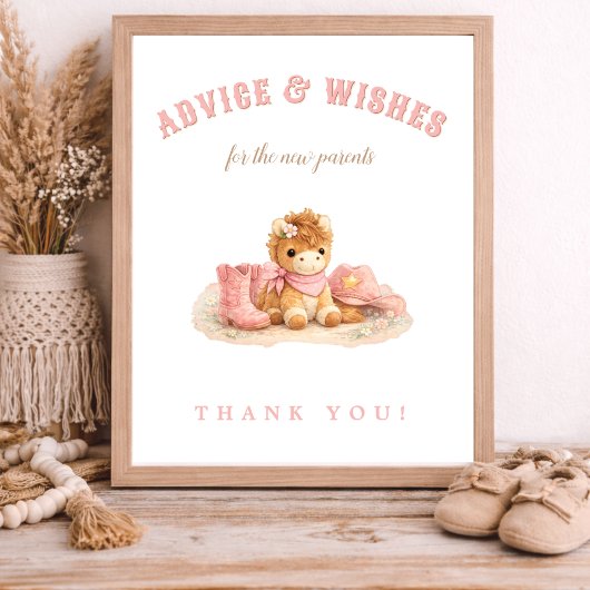  Little Cowgirl Shower Advice & Wishes New Parents ポスター
