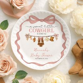 Little Cowgirl Western Baby Shower ペーパープレート