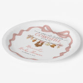Little Cowgirl Western Baby Shower ペーパープレート (アングル)