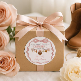 Little Cowgirl Western Baby Shower  ラウンドシール