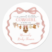 Little Cowgirl Western Baby Shower  ラウンドシール (正面)