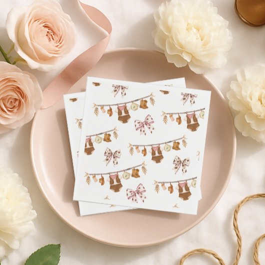 Little Cowgirl Western Clothes Baby Shower スタンダードカクテルナプキン