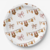 Little Cowgirl Western Clothes Baby Shower ペーパープレート (正面)