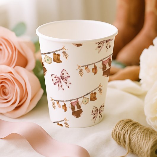 Little Cowgirl Western Clothes Baby Shower 紙コップ