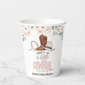 Little Cowgirl Western Floral Baby Shower 紙コップ (裏面)