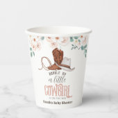 Little Cowgirl Western Floral Baby Shower 紙コップ (正面)