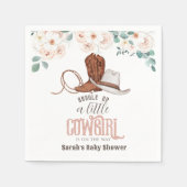 Little Cowgirl Western Floral Girl Baby Shower スタンダードカクテルナプキン (正面)