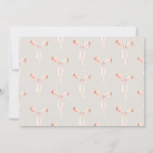 Little Croissant Pink Bow Girl Photo 1st Birthday 招待状 (裏面)