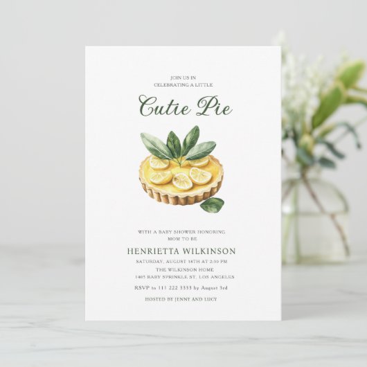 little cuite pie minimal baby shower  招待状 (スタンド正面)