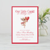 Little Cupid First Birthday Valentine 招待状 (スタンド正面)