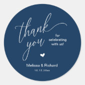 Little Cute Heart Modern Minimal Wedding Gifts ラウンドシール (正面)